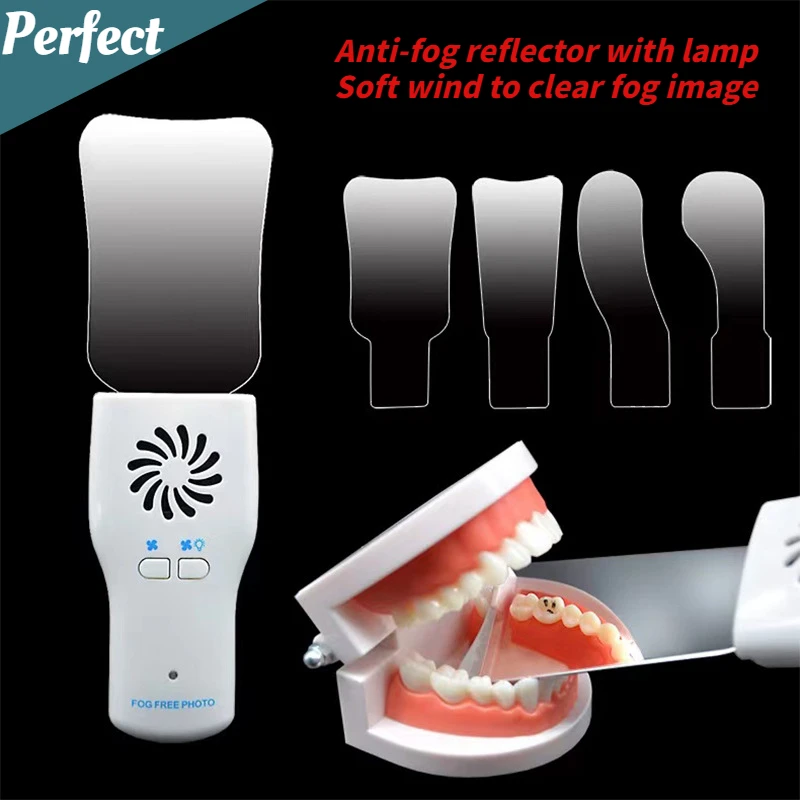 

Dental Electronic Reflector Double-sided Stainless Steel Automatic Anti-fog Reflector LED Illuminated Oral Photography Endoscope
