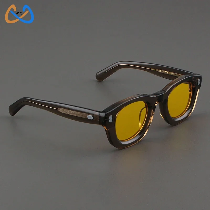 

2024 Men Acetate Round Sunglasses High Quality Retro Thick Plate Luxury Brand UV400 Outdoor Handmade Women Sunshade SUN GLASSES