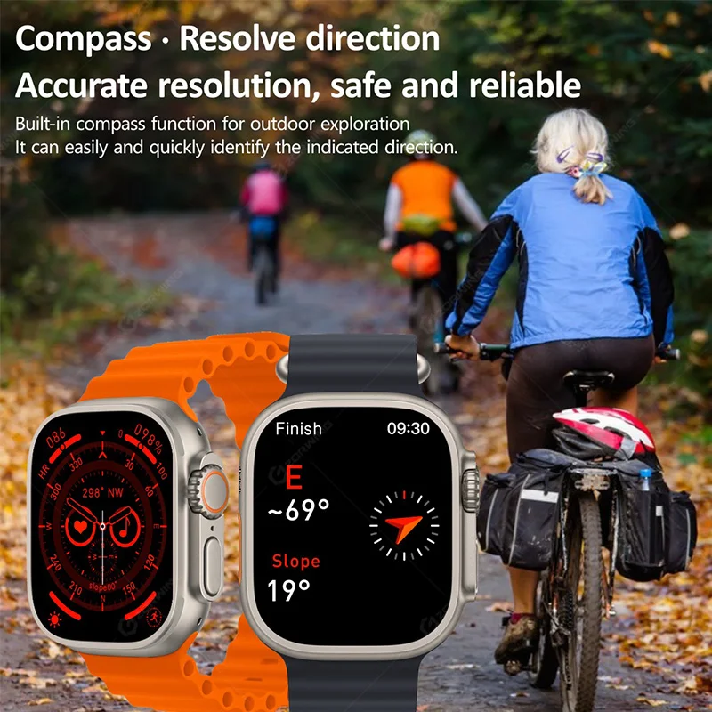 HK8 Pro Max Ʈ Ʈ ġ  49mm AMOLED ħ NFC Smartwatch  ƮϽ ð IOS 2023