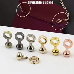 2pcs Copper Zipper Buckles Bag Accessories DIY Handbag Repair Kit Replace Chain Buckle Shoulder Bag Invisible Buckles