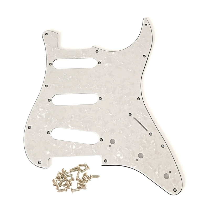 11 Holes 3 Ply Guitar Bass Pickguard Scratch Plate SSS Scratch Plate for Standard Strat Modern Style Guitar Replacements
