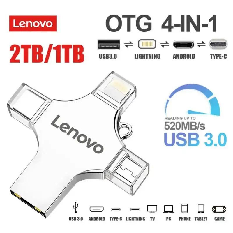 Lenovo Usb Flash Drives 2Tb Pen Drive 1Tb Ad Alta Velocità Usb 3.0 Mini Pendrive Usb Memory Flash Drive U Stick Per Tablet Computer Pc
