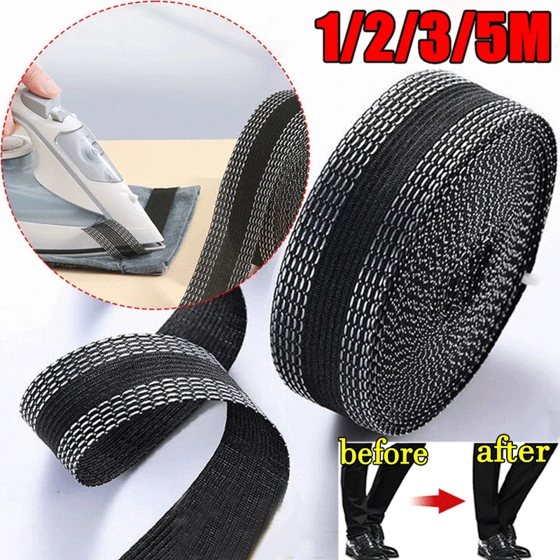 Pants Edge Shorten Self-Adhesive Tape 1/2/3/5M for Trousers Patch Legs Pants Edge Shorten Sewing Tool Suit DIY Sewing Fabric