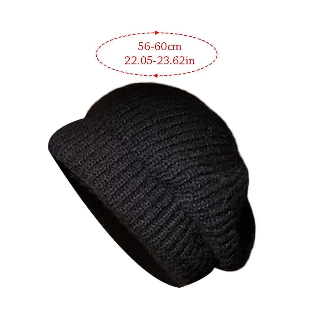 Fashion ​Large Size Winter Hats Thickened Ear Protection Beanie Caps Cute Outdoor Knitted Hat for Men Women