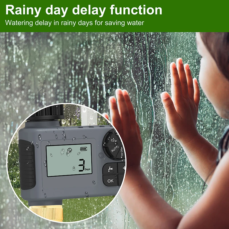 Single-Outlet Hose Watering Timer Electronic Garden Watering Irrigation Controller System With LCD Screen AA size battery 6