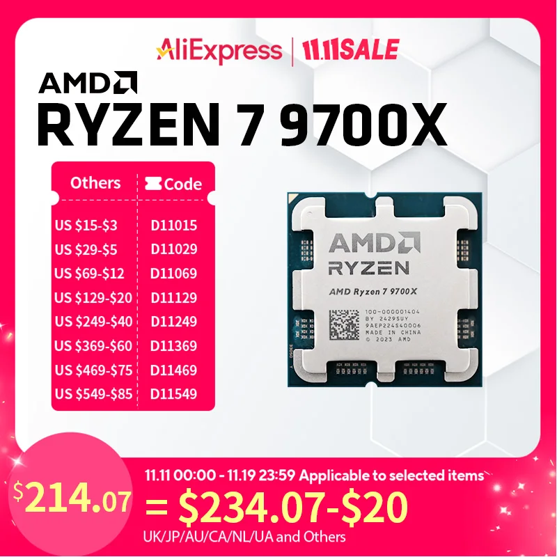 AMD Ryzen 7 9700X AMD R7 9700X CPU 8-Core 16-Thread 5.5GHz