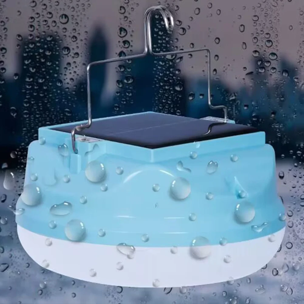 Portable Lantern with Hook Solar Rechargeable Portable BBQ Tent Lighting Bulb Outdoor Solar LED Lamp for Night Hiking Emergency