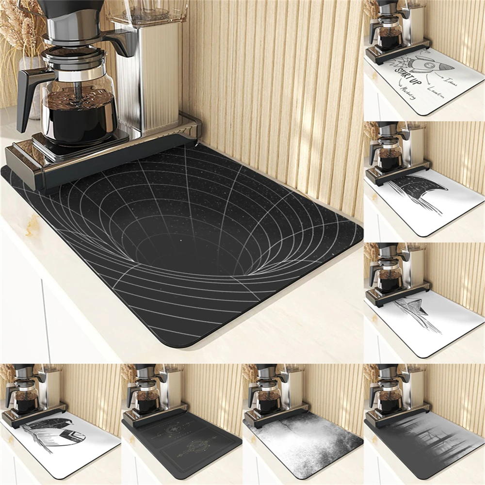 

Simplicity Style Individual For Dining Table Place Mat Table Napkins Monochrome Pattern Absorbent Drying Mat For Kitchen Tables