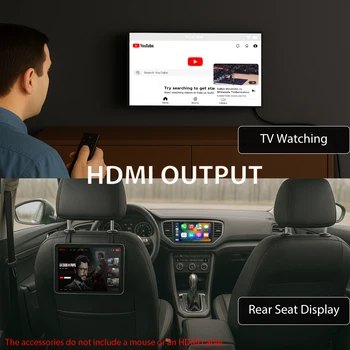 Wireless CarPlay Adapter – Android Auto AI Box with Netflix, YouTube, Hulu, App Installation, Dual-Band WiFi 6, Bluetooth, HDMI 5