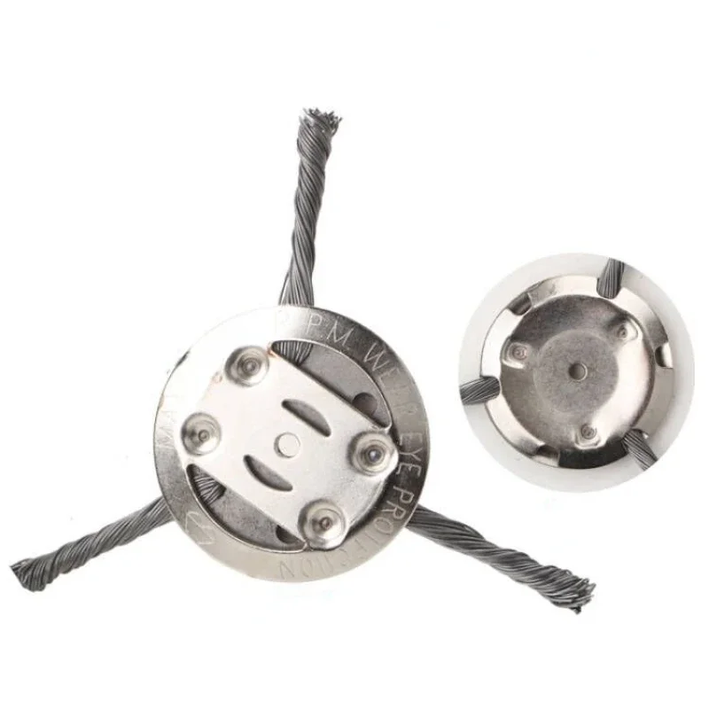 6inch Steel Wire Wheel Head Grass Trimmer Head Universal Weed Brush Fit Straight Shaft Brushcutter Removal Moss Rust 6