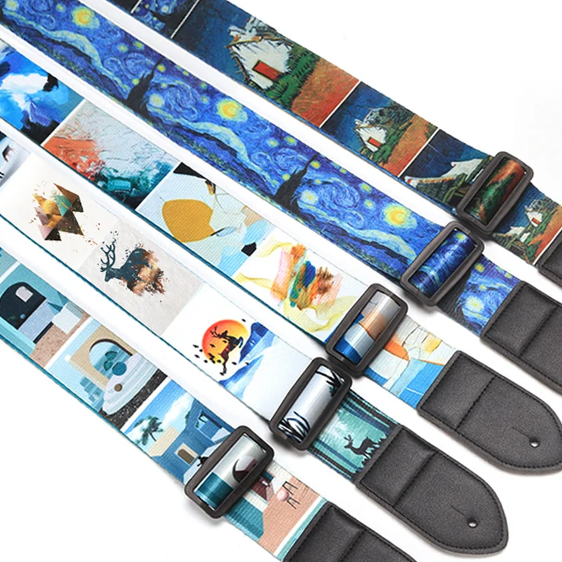 Acoustic Guitar Strap Electric Guitar Straps guitar strap musical instruments accessories with Leather Ends Adjustable Classical Suitable For Bass Electric Acoustic