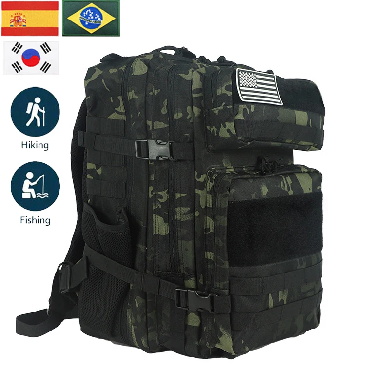 

25L 45L 3P Military Tactical Backpack for Women Man Camping Hunting Nylon Bags Outdoor Trekking Climbing Pack Rucksacks Mochila