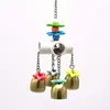 Parrot Bite Toy Four Corner Stainless Steel Parrot Bite Soup Spoon String Toy Puzzle Swing Hanging Ring Bird Toy 5