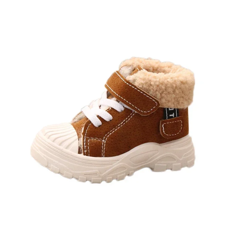 Children Boots Children Warm Boots Winter Boys Plus Thicken Velvet Cotton Girls Waterproof Short Baby Cotton