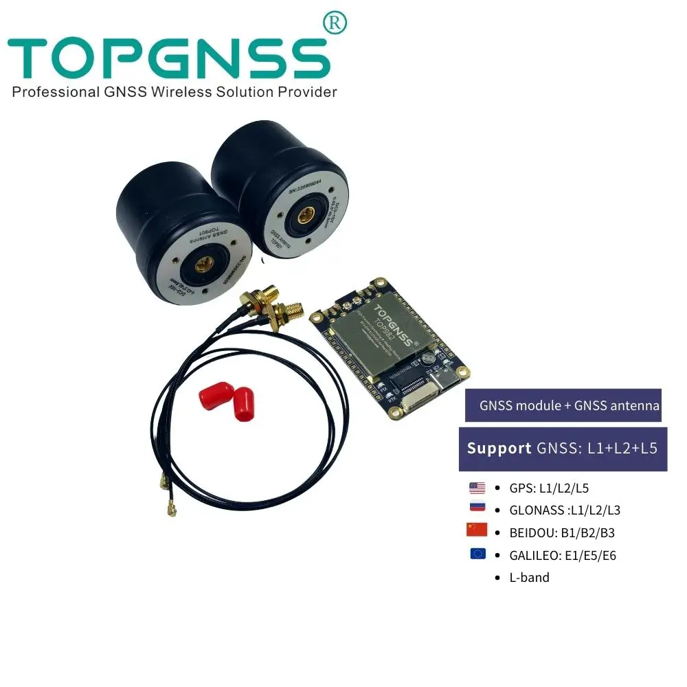 

TOP982 NEW Heading RTK High Precision GNSS Module + Antenna Full Frequency L1 L2 L5 GPS GLONASS GALILEO UAV UGV USB TTL TOPGNSS