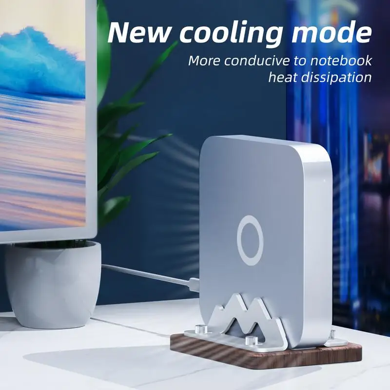 

Mini PC Stand Dock Holder Vertical PC Laptop Stand Space-Saving AntiSlip Design Aluminum Notebook Dock And Laptop Stand For Desk
