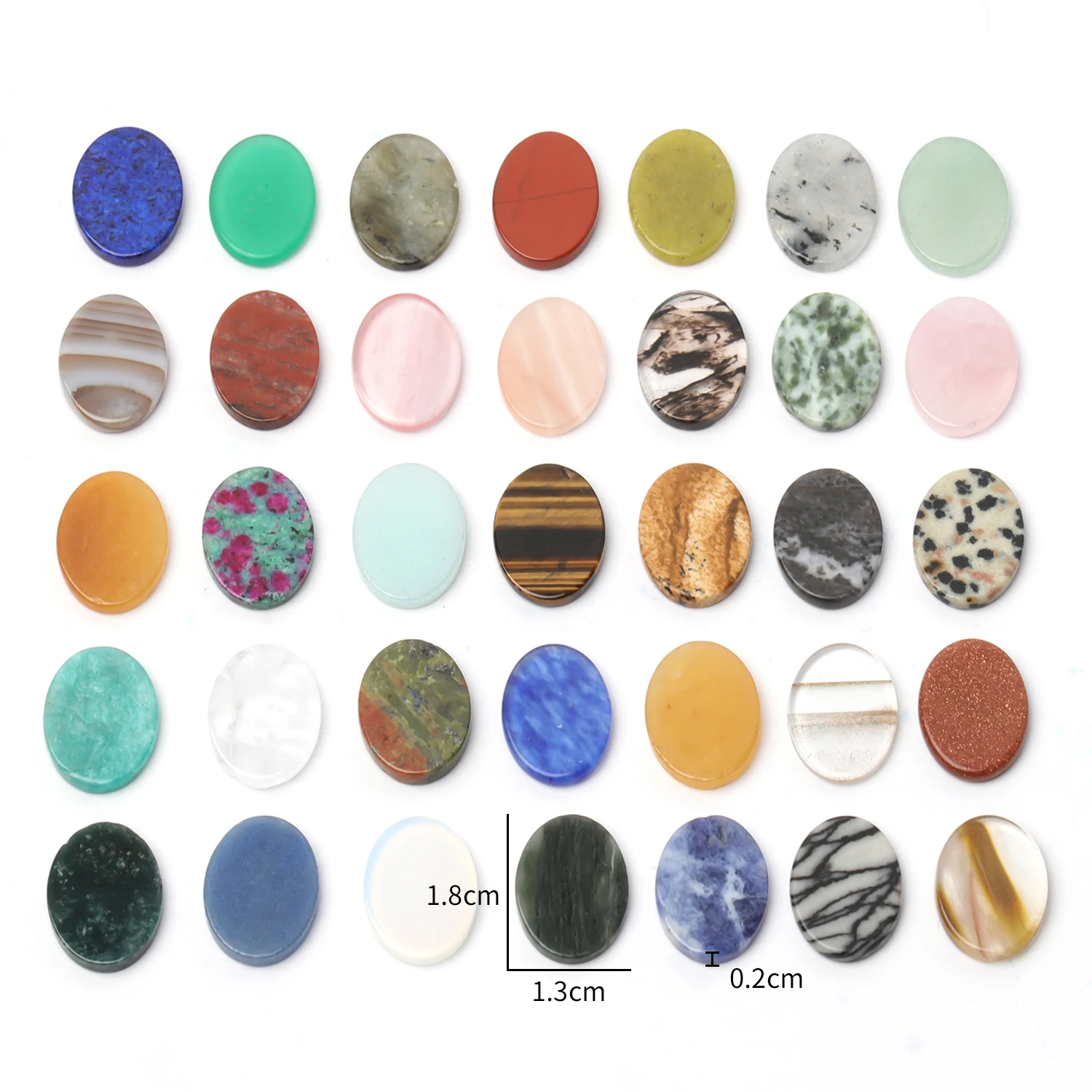 

5pcs/Lots 13x18x2mm Flat Oval Natural Stone Cabochon for Jewelry Making for DIY Bracelet Necklace Handcrafts Pendant