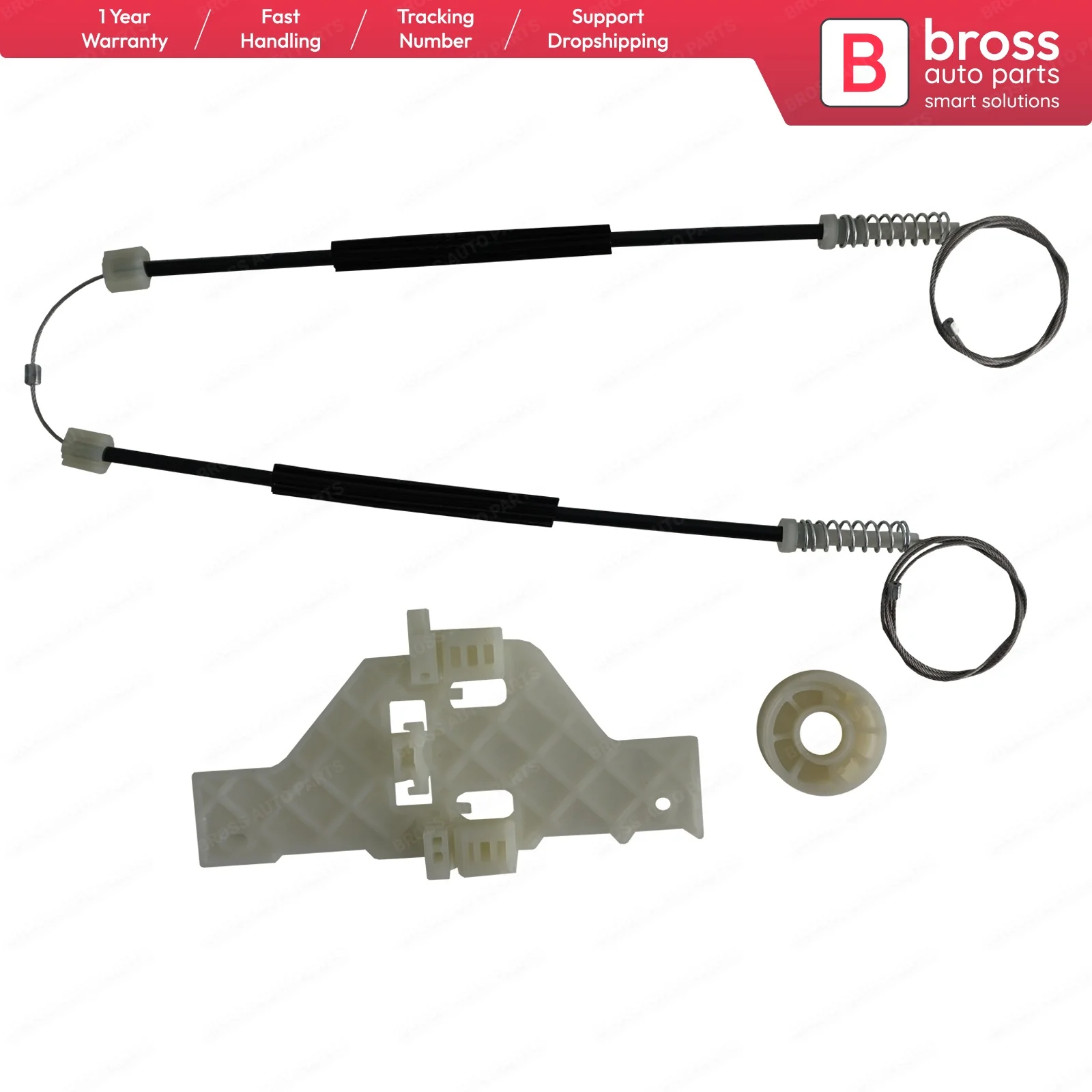 Комплект для ремонта передней левой двери стеклоподъемника Bross BWR5352 9221V1 Citroen C4 MK1