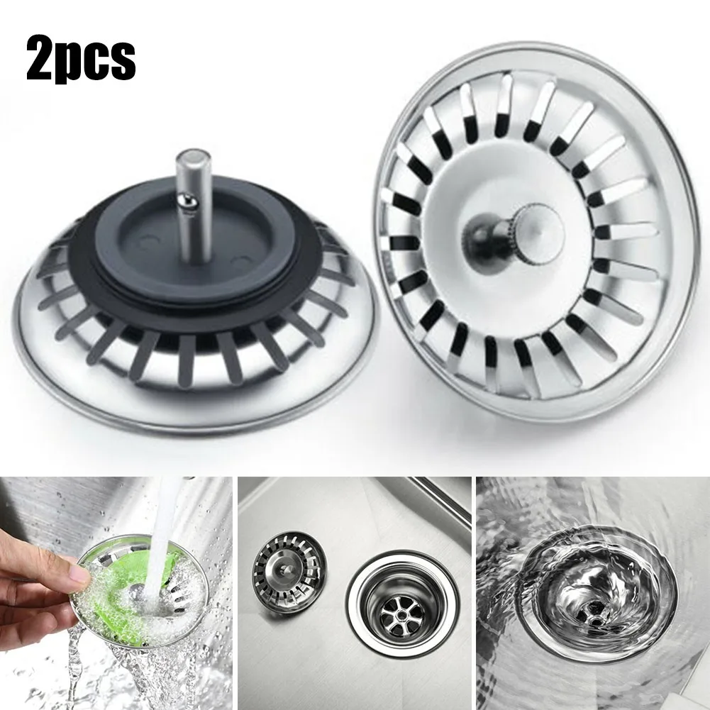 

1PCS Sink Strainer Stainless Steel 52/82mm Waste Basin Drain Filter Plug Replacement Barth Tub Kitchen Accessories Home Supplies