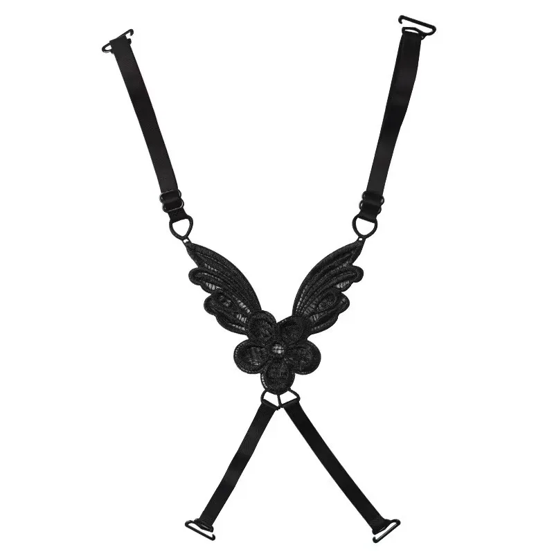 Elegant Lace Crossback Bra Straps for Women - Non-Slip Decorative Shoulder Accessory