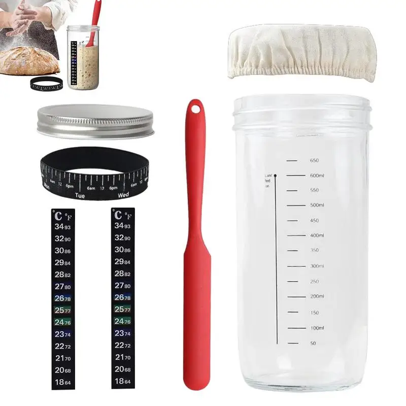 

Стартовая баночка sourтеста, температура, отметка, тканевая крышка, Многофункциональная баночка с широким горлышком, принадлежности для выпечки