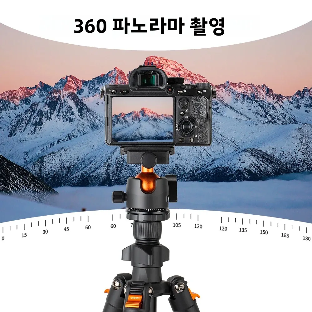K&F CONCEPT 휴대용 카메라 여행용 삼각대 360도 볼 헤드가 있는 유연한 Vlog 삼각대 캐논 니콘 DSLR용 퀵 릴리스