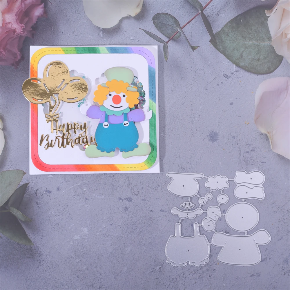 Inlovearts Cartoon Clown Metal Cutting Dies Cut Clothes Diy