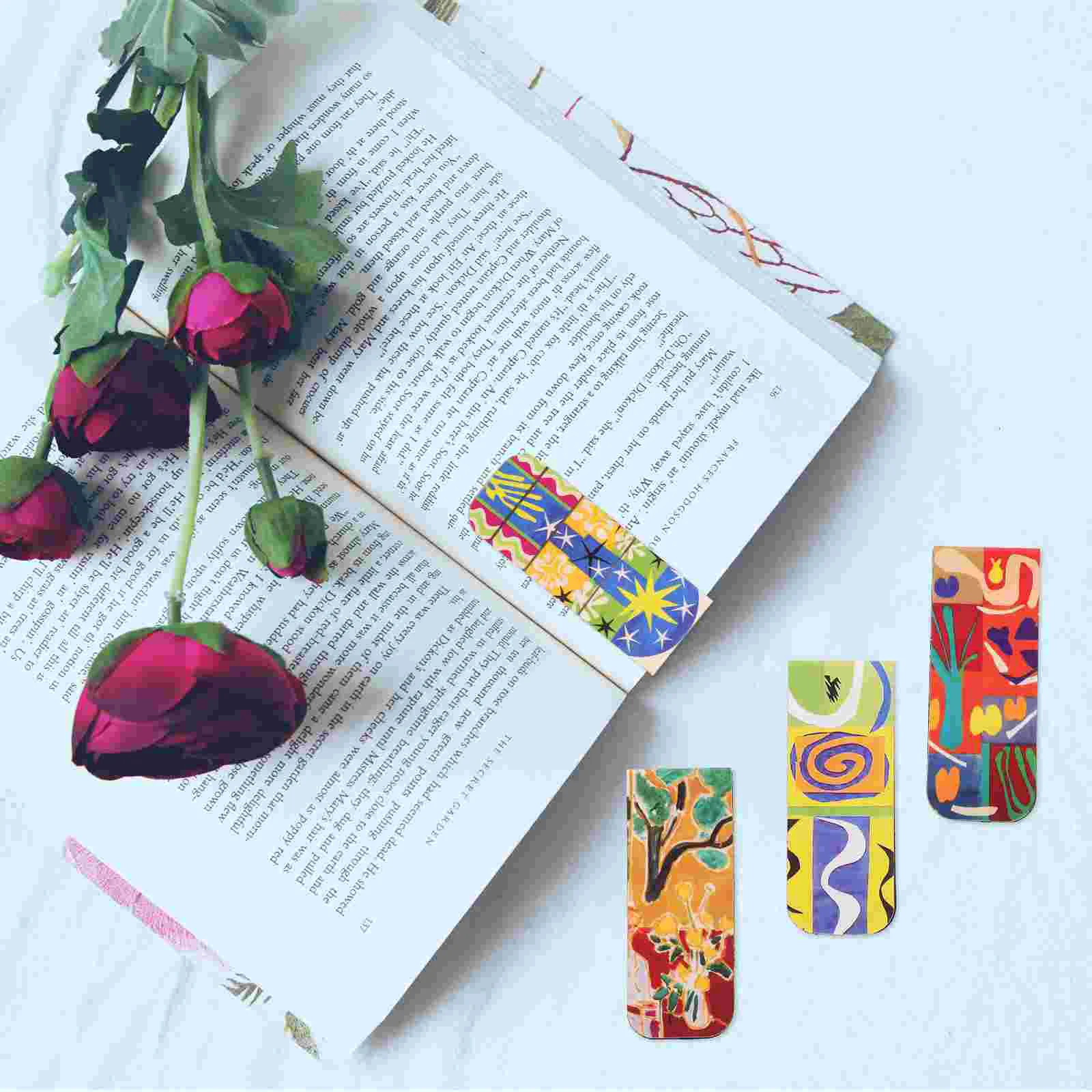 

4Pcs Students Magnetic Bookmarks Magnetic Book Page Clips Page Markers Reading Bookmarks