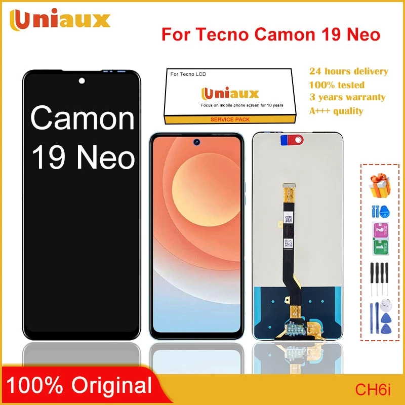 

6.8" Original For Tecno Camon 19 Neo CH6i LCD Display Touch Screen Digitizer Assembly Camon19 NEO LCD Repair Replacement Parts