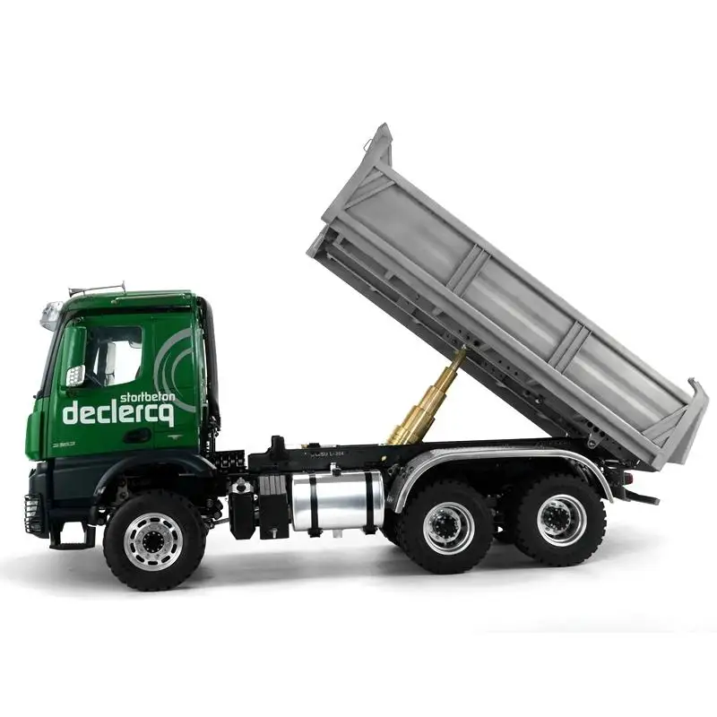 1/14 Simulation toy hydraulic dump truck 6X6 full drive differential lock axle mud truck RCLESU remote control model 2