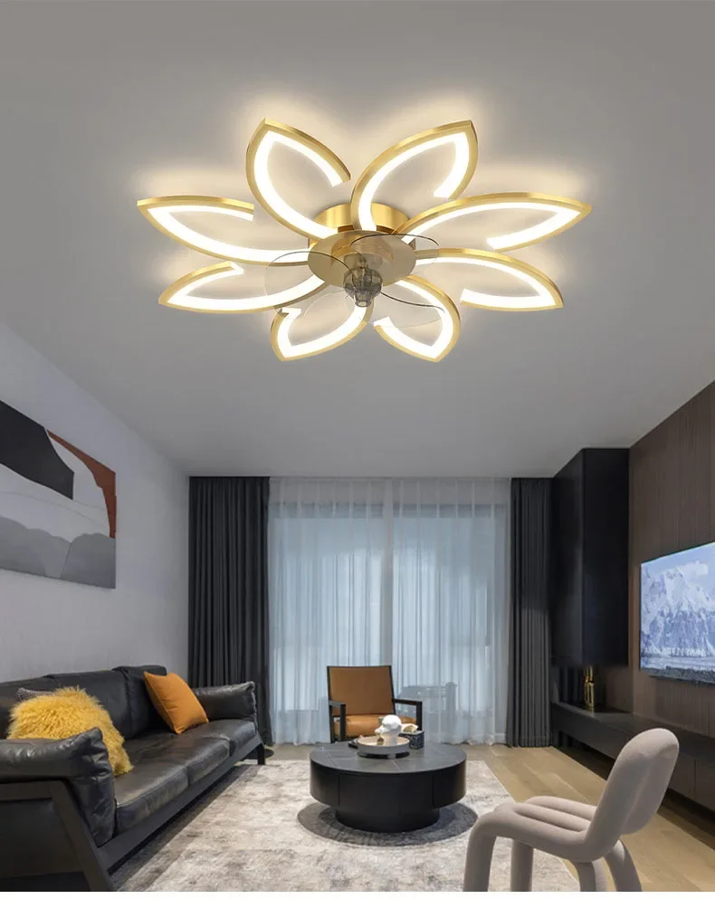 New LED Modest Ceiling Pendant Lamps with Remot Control Living Dining Room Bedrooms Home Decor Hanging Fan Lighting Fixtures