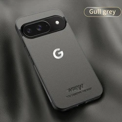 Premium Luxury Leather Magnetic Phone Case with Wireless Charging Compatibility and Slim Design - Google Pixel 8 Pro (Grey)