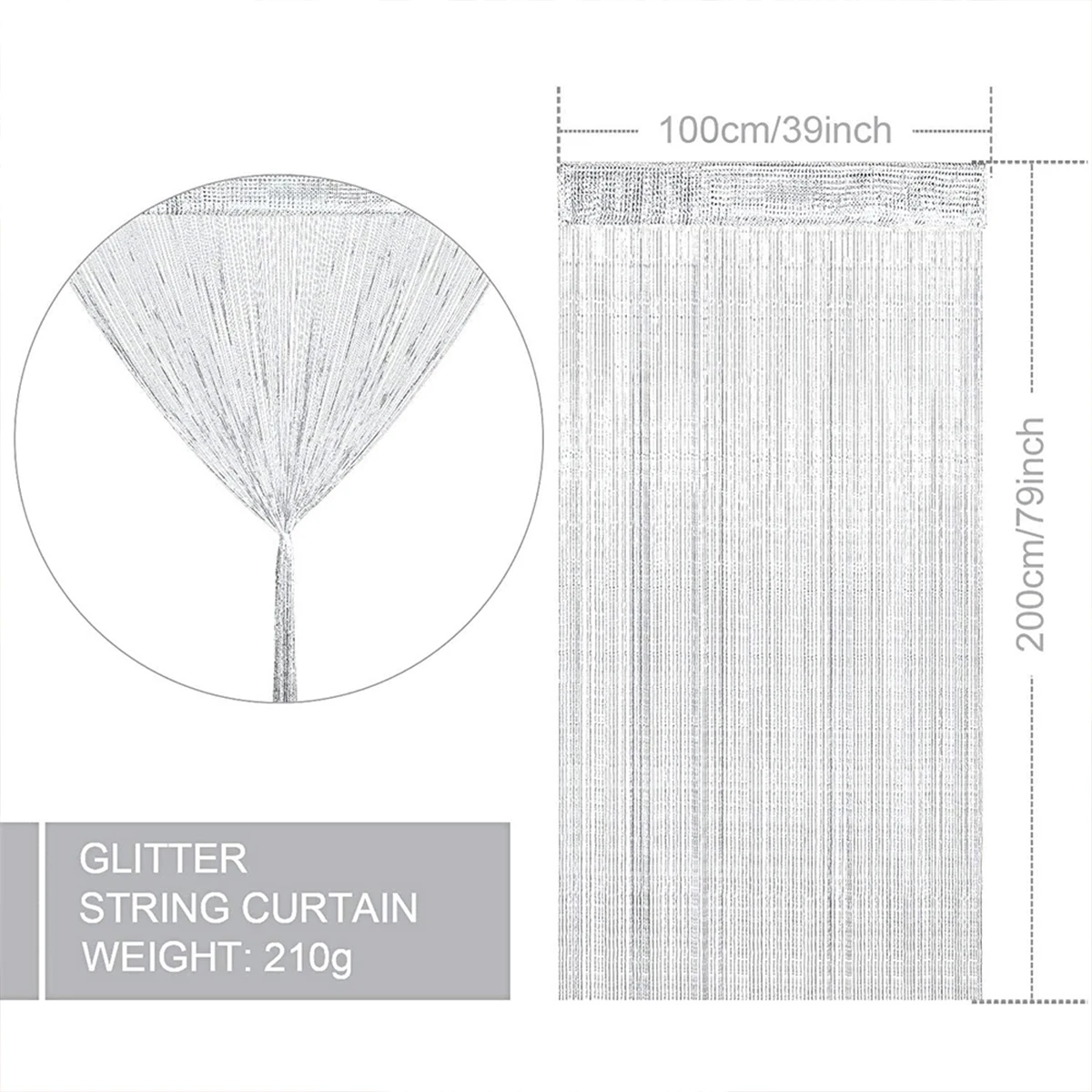 Polyester Door Window Hanging Beaded Curtain String Decor