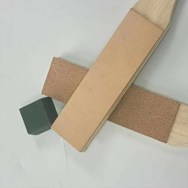 Double Sided Diamond Leather Strop For Knife Sharpening With 6 Diamond Polishing Compounds-Cowhide Stropping Sharpener A5w6