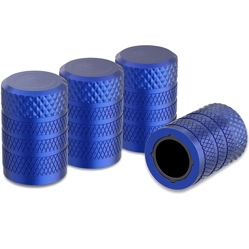 Premium Aluminum Tire Valve Stem Caps - Set of 4 - Corrosion Resistant Covers