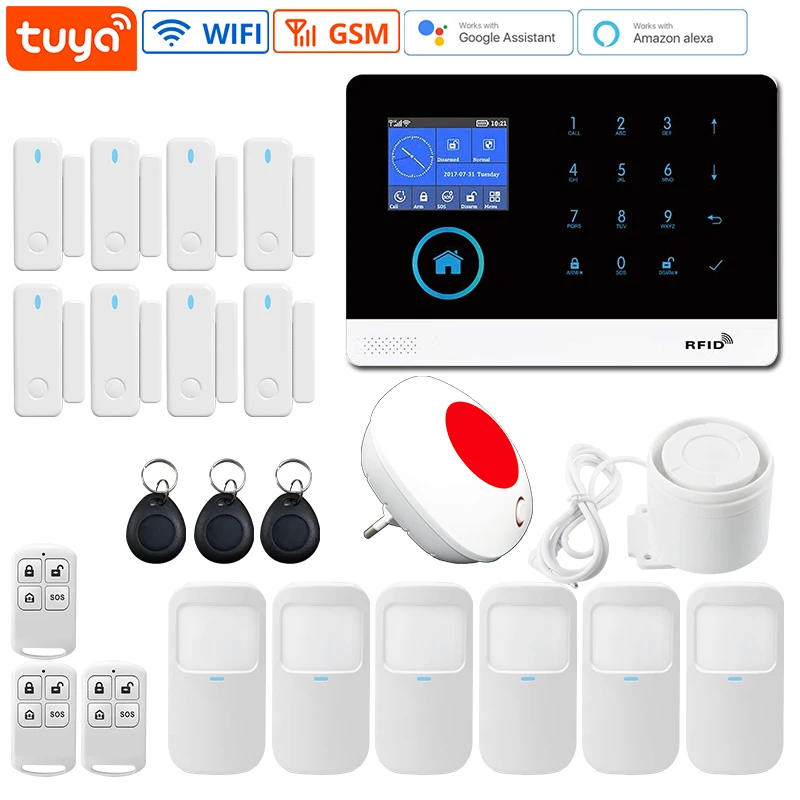 smart-home-security-alarm-system-24-inch-color-screen-tuya-app-control-433mhz-wireless-infrared-motion-detector-door-sensor-kit