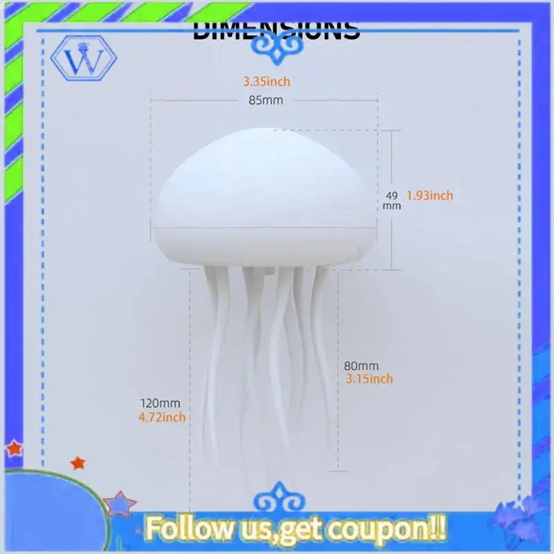 LED Jellyfish Lamp RGB Gradient Jelly Fish Light Lamp Voice Control Jellyfish Light Rechargeable Desk For Bedrooms