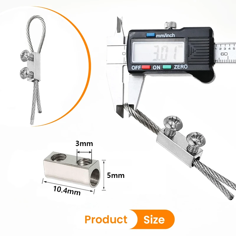 1 set wire rope adjustable single/double hole buckles clamp 7*7 stainless steel wire rope fastener light clamp thread lock
