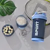 500ML 3-layer Sports Water Bottle Protein Shaker Outdoor Travel Portable Leakproof Drinkware Plastic My Drink Bottle BPA Free 6