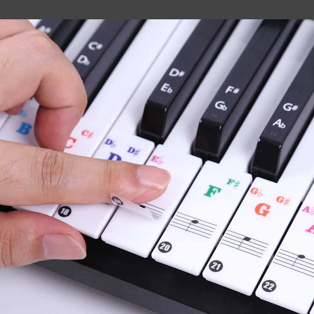 Transparent Piano Keyboard Stickers 49/54/61/88 Key Detachable Music Decal Notes Electronic Piano Spectrum Sticker Symbol Piano Stickers