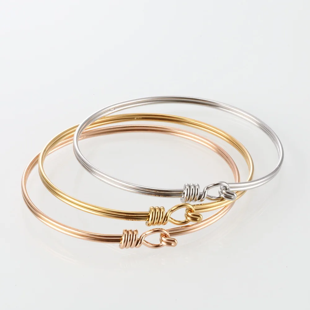 Bangle Bracelet Stainless Steel Bracelet 5pcs per lot Stainless Steel Wired Bangles 65mm Handmade Bracelet Basic DIY Jewelry Making Accessories