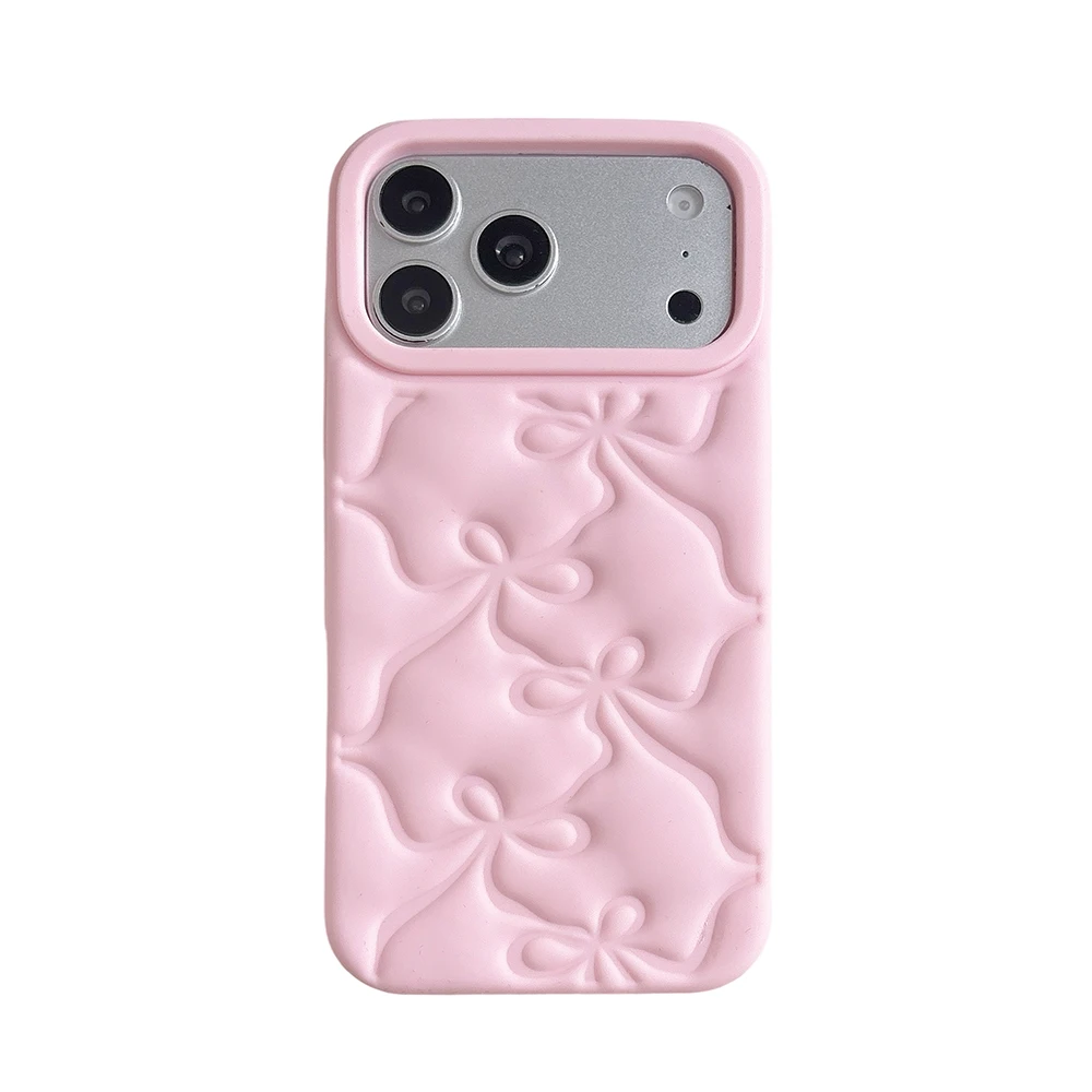 Sweet 3D Pink Bowknot Cartoon Silicone Phone Case