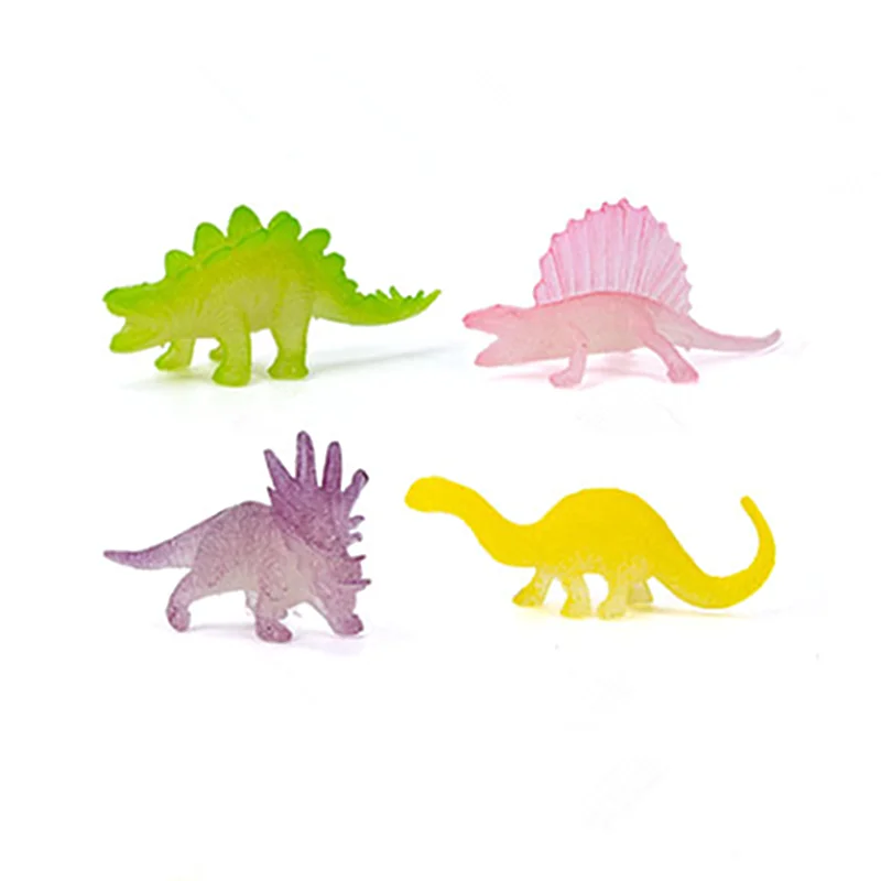 16pcs Luminous Mini Dinosaur Model Toy Plastic Glow in the Dark Decoration Children Boy Gift