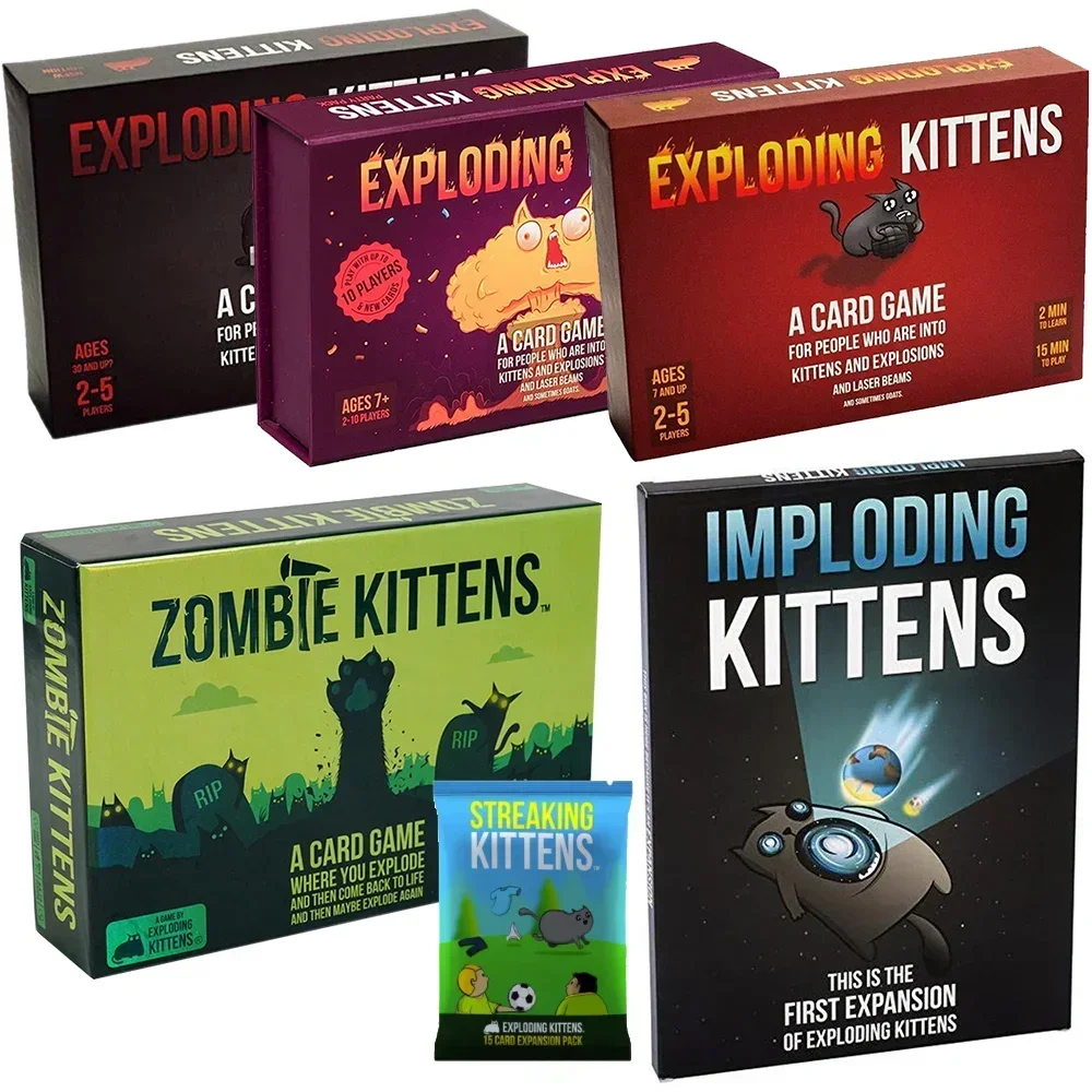 thumbnail image 1 of Juego de cartas Exploding Kittens de Treingi 2024 Edición original NSFW Fiesta Streaking Kittens Expansión Imploding Kittens Barking Kittens Bears vs B, 1 of 5