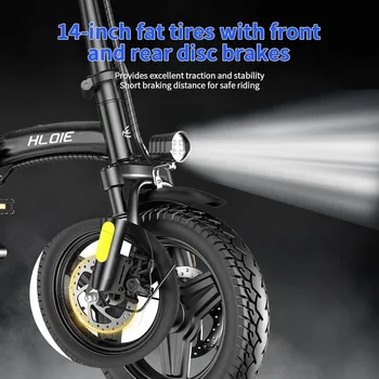 Adult folding electric bicycle, 400W (peak 500W) motor, 23MPH maximum speed foldable, 48V12AH battery 35 miles per hour 6