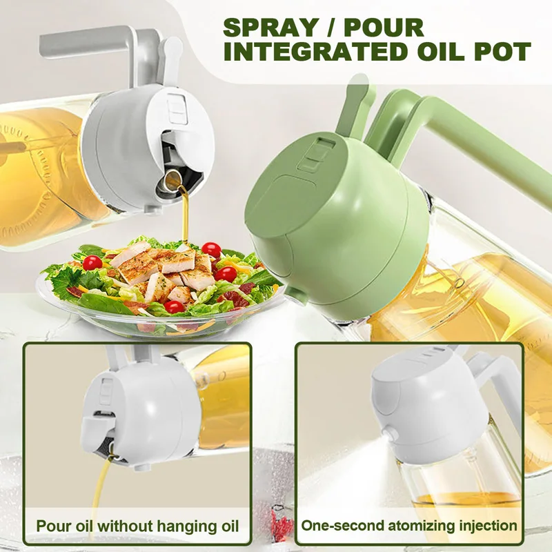 Spray Oil Sprayer Oil Cruet Spray Dual Purpose Kitchen Oils Olive Sprays Bottle Air Fryer Salad BBQ Kitchen Baking