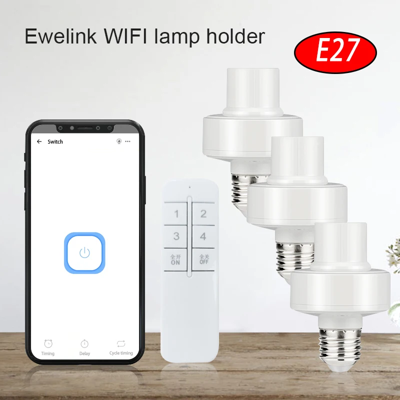 Wifi Smart Lampadine Adattatore Mini E27 Portalampada Telecomando Smart Home Alexa Google Home Ifttt Alice Smartthings