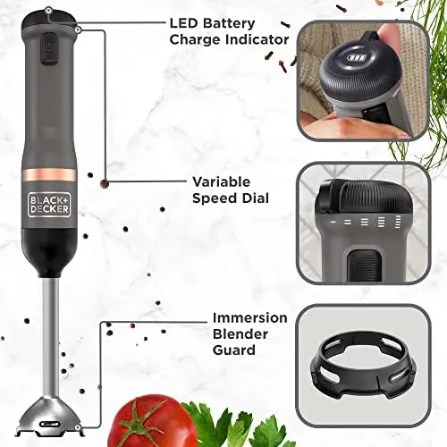 Wand Cordless Immersion Blender, Hand Blender with Charging Dock, Red  (BCKM1011K06) - AliExpress