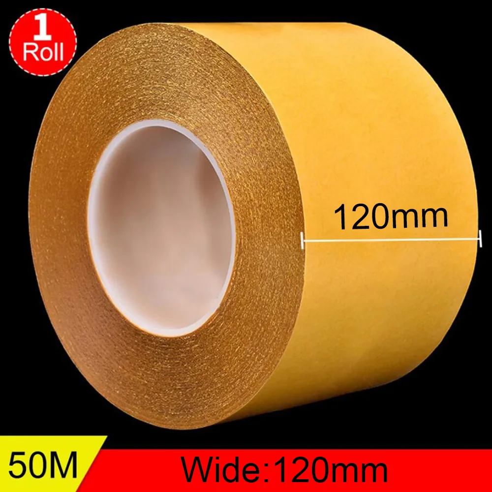Fita Dupla Face Pet Grossa Resistência a Alta Temperatura sem Rastreamento Transparente Resistente ao Calor Adesivo Forte 50m 120 mm