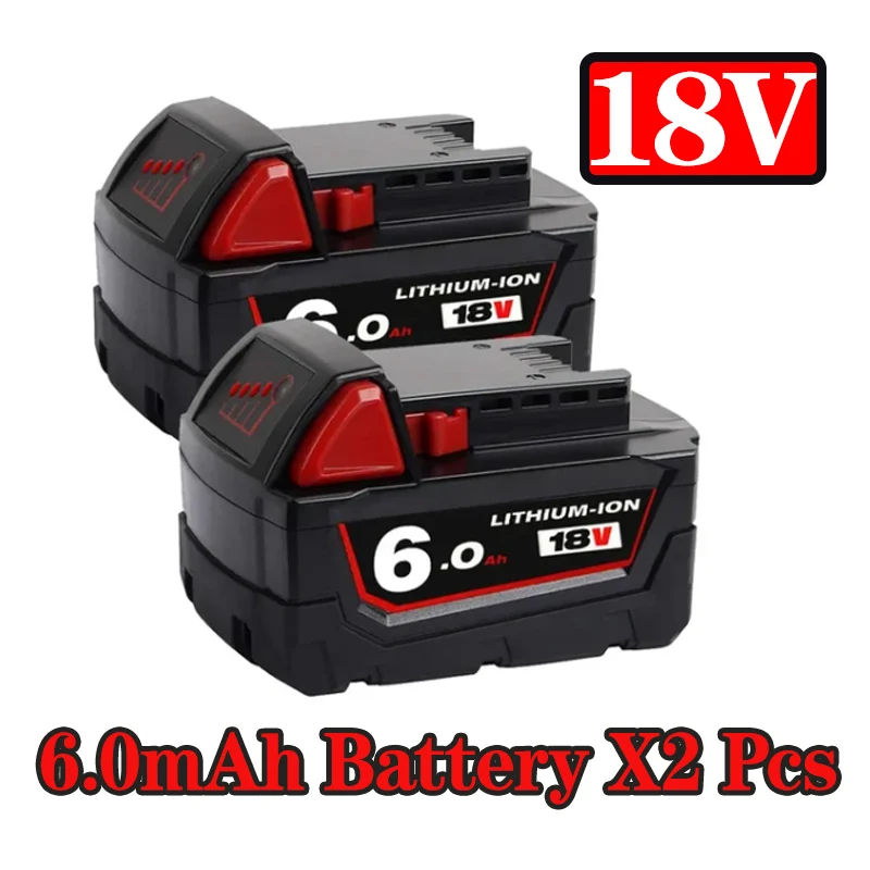 

Newly upgraded 18V 6000mAh M18 XC lithium-ion replacement battery for Milwaukee 48-11-1815 M18B2 M18B4 M18B5 M18B M18B9 M18BX